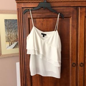 Size 6 J Crew new  white spaghetti strap blouse